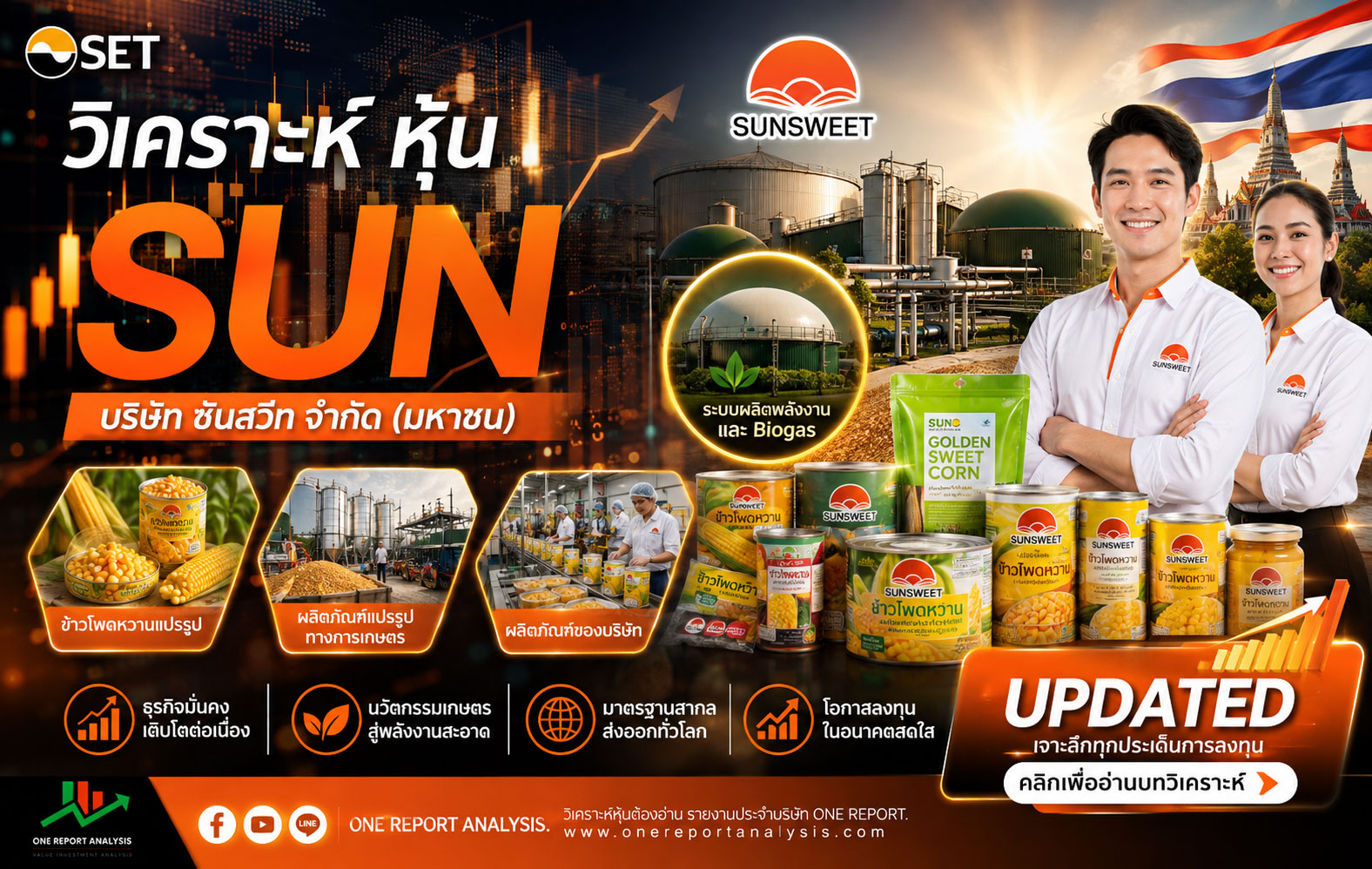 วิเคราะห์ หุ้น SUN บริษัท ซันสวีท จำกัด (มหาชน)