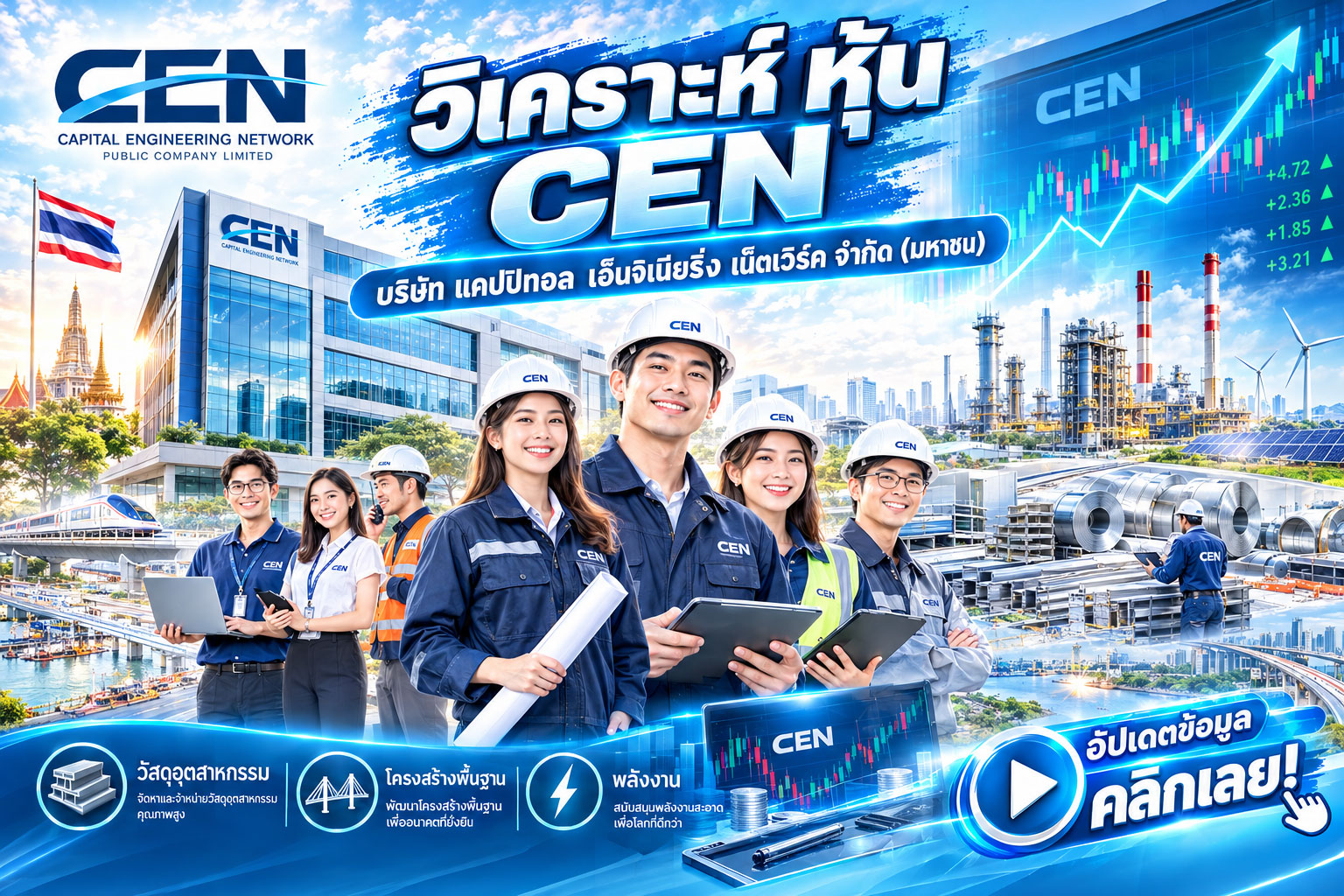 วิเคราะห์ หุ้น CEN บริษัท แคปปิทอล เอ็นจิเนียริ่ง เน็ตเวิร์ค จำกัด (มหาชน)