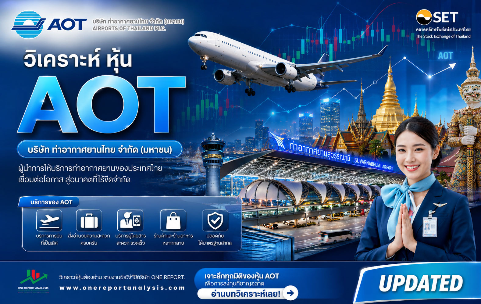วิเคราะห์ หุ้น AOT บริษัท ท่าอากาศยานไทย จำกัด (มหาชน)