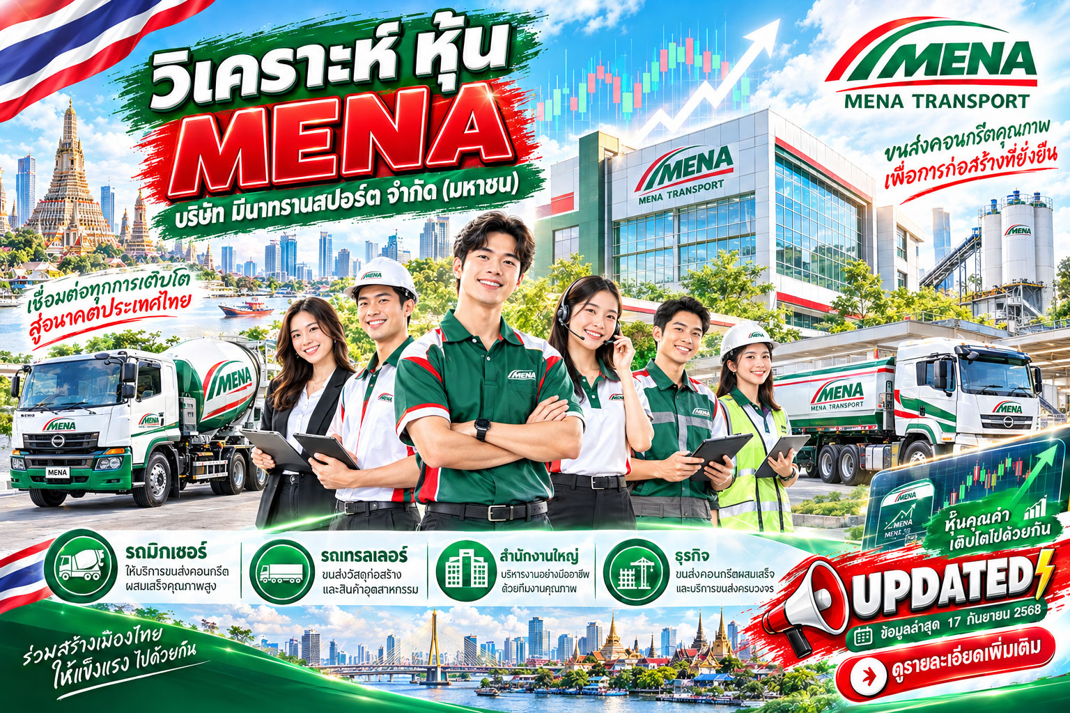 วิเคราะห์ หุ้น MENA บริษัท มีนาทรานสปอร์ต จำกัด (มหาชน)
