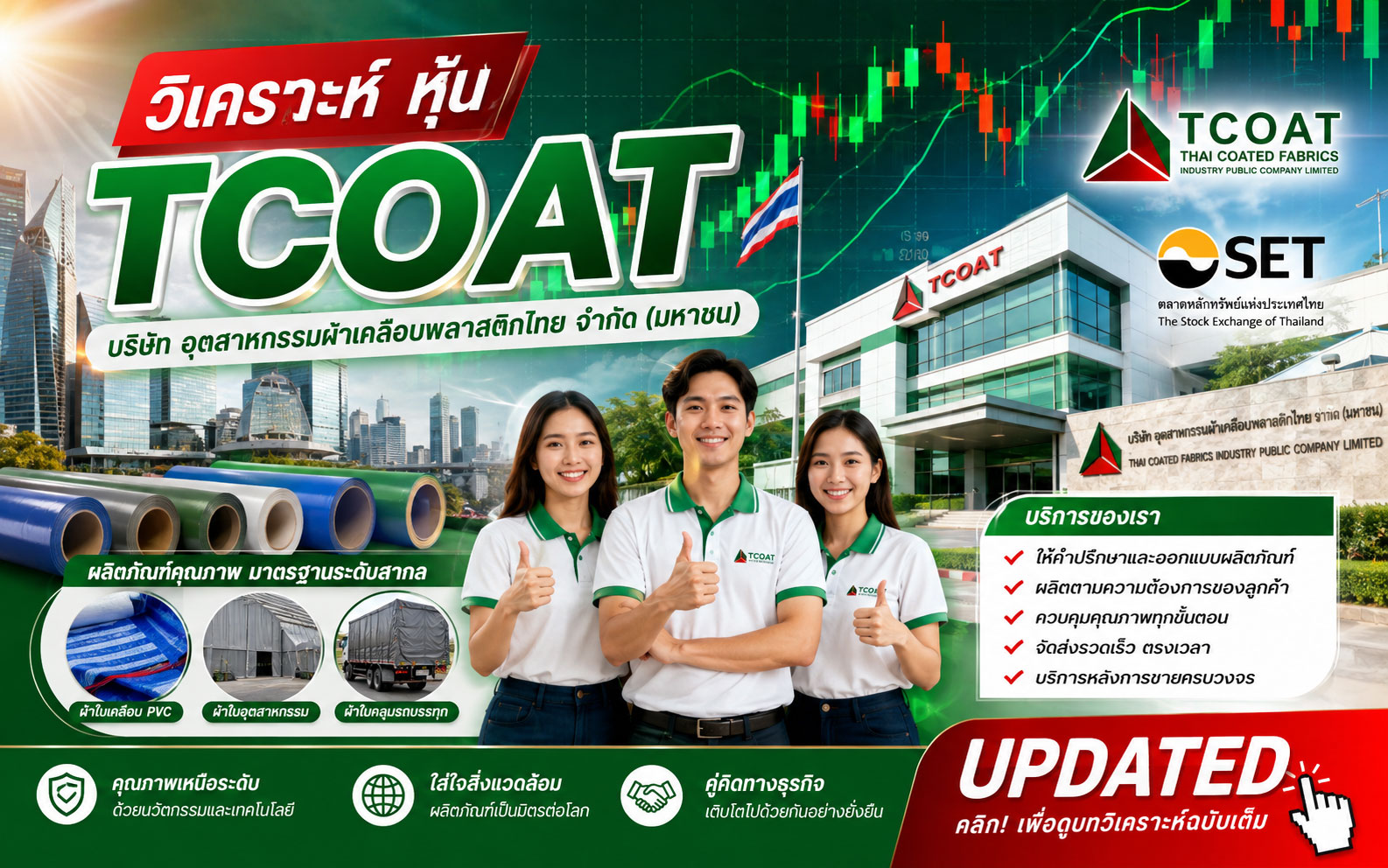 วิเคราะห์ หุ้น TCOAT บริษัท อุตสาหกรรมผ้าเคลือบพลาสติกไทย จำกัด (มหาชน)